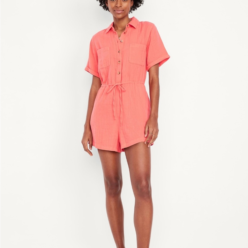 Old Navy Coral Short Sleeve Swim Cover-Up